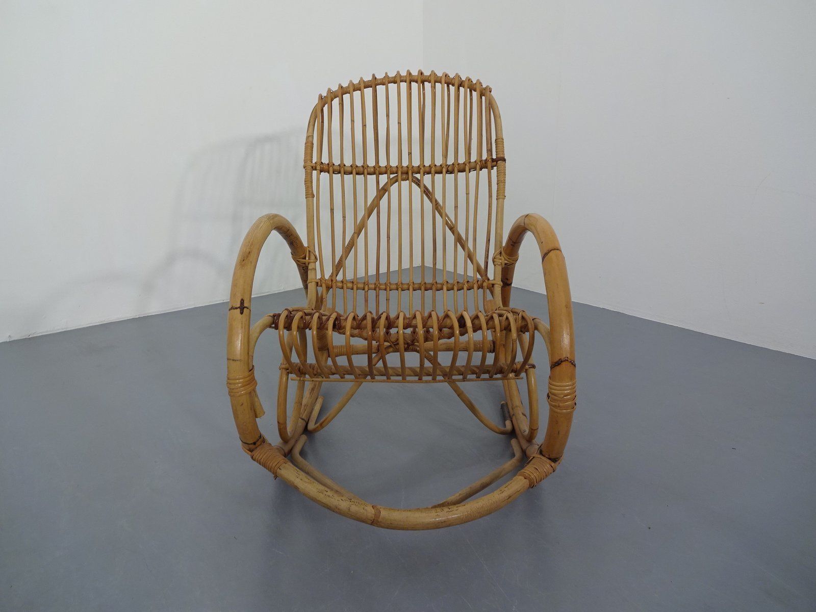 Mid Century Italian Bamboo Rocking Chair, 1950s photo furniture