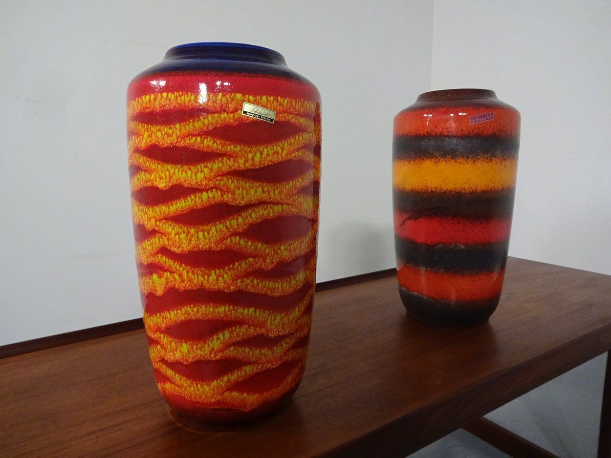 Large Fat Lava Ceramic Vases From Scheurich, 1970s, Set Of 2 photo furniture