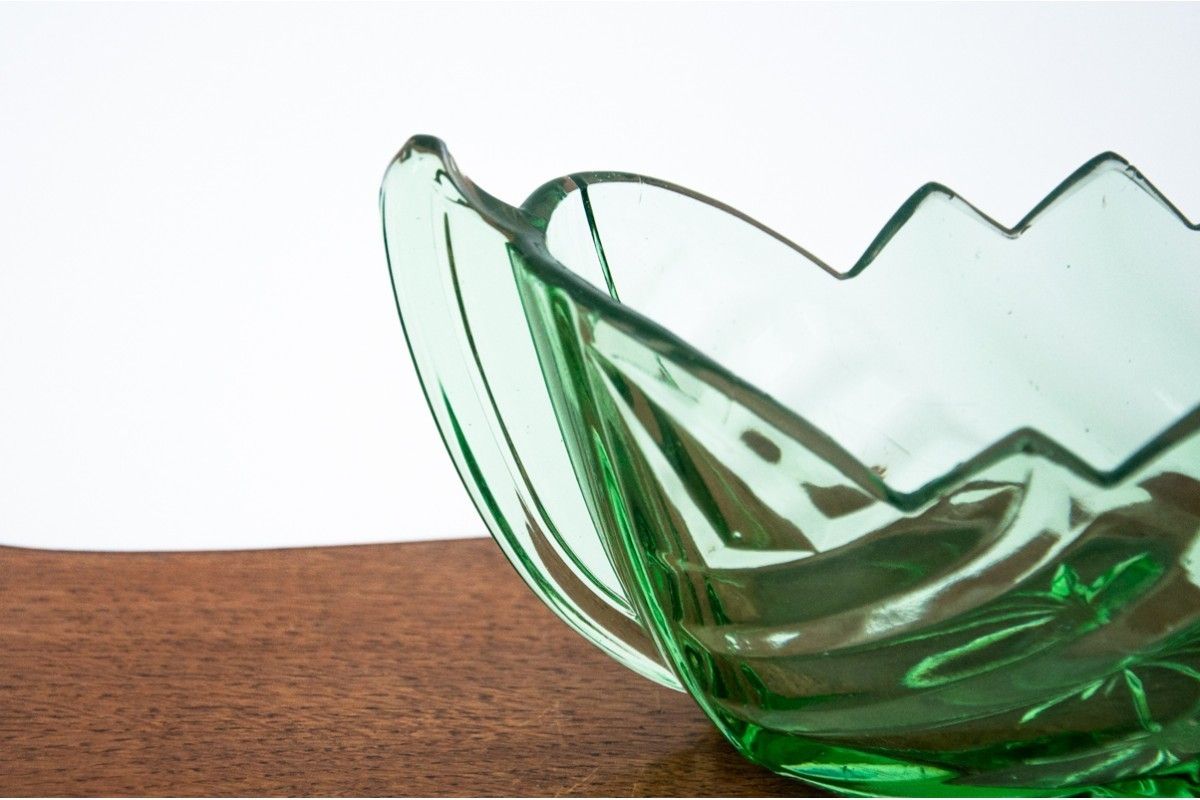 Green Art Deco Jardiniere, Huta Hortensja, 1930s photo furniture