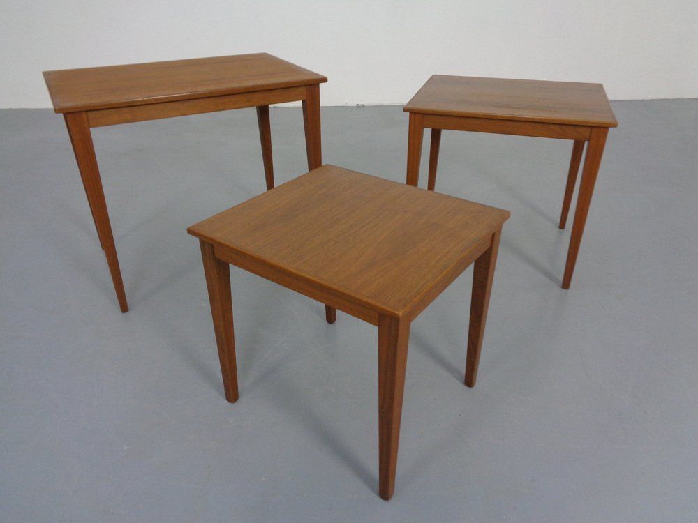 Danish Teak Nesting Tables By Kvalitet Form Funktion, 1960s, Set Of 3 photo furniture