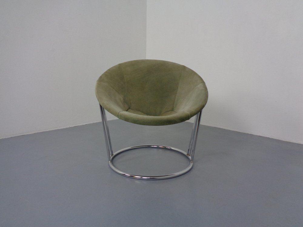 Vintage Suede Lounge Chair By Lusch Germany, 1960s