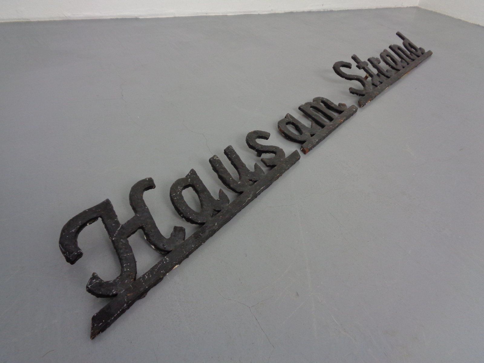 Cast Iron House Am Beach Lettering, Germany, 1960s, Set Of 3 photo for sale