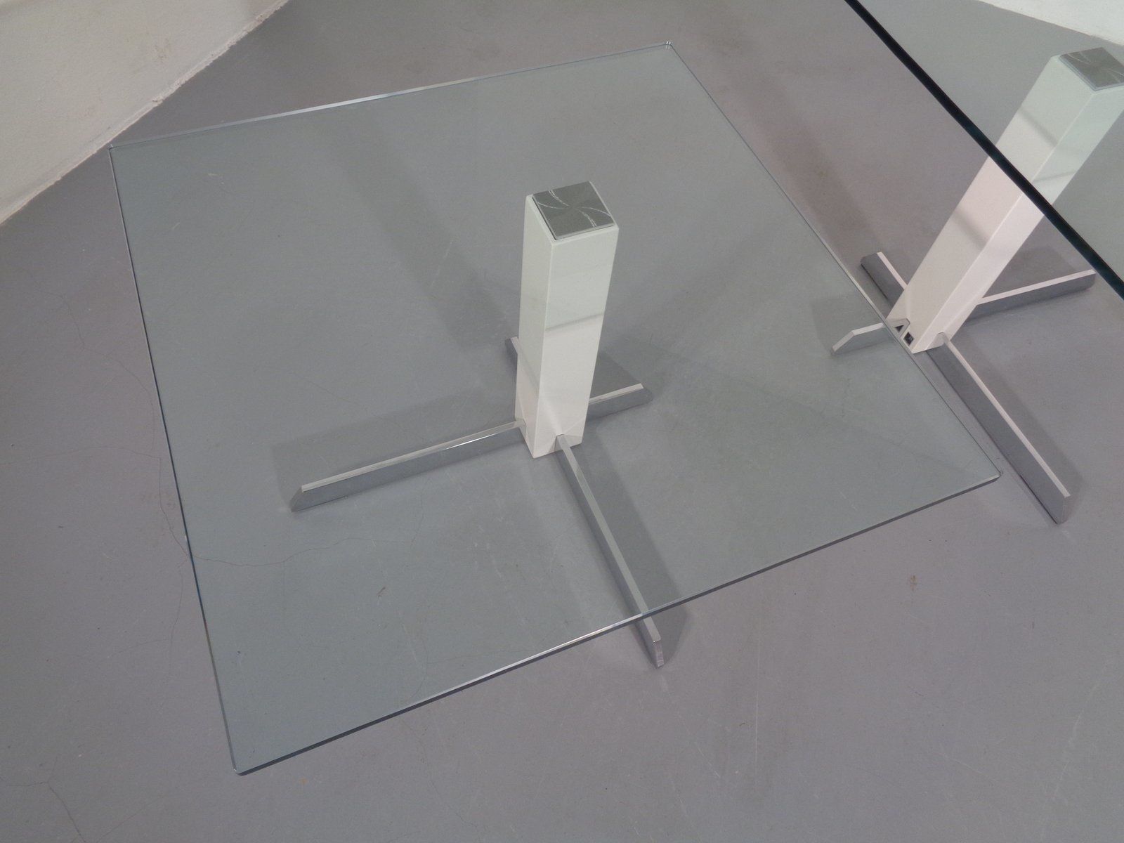 photo buy Glass And Metal Side Tables From Wk Wohnen, 1990s, Set Of 2