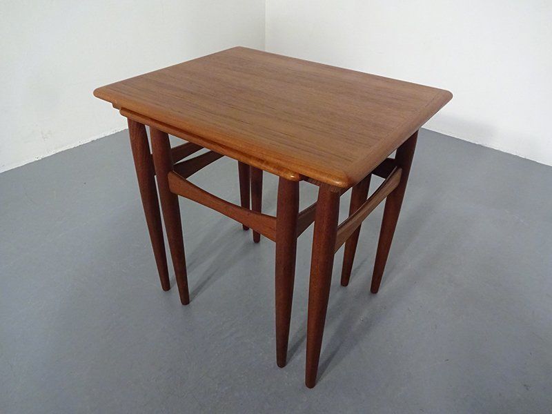 Danish Teak Nesting Tables 1960s Set Of 2 photo for sale