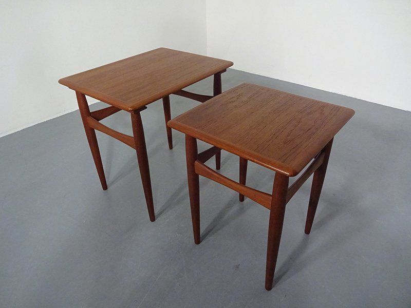 Danish Teak Nesting Tables 1960s Set Of 2 photo vinterior