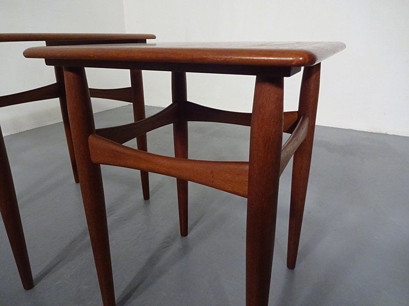 Furniture Danish Teak Nesting Tables 1960s Set Of 2 photo