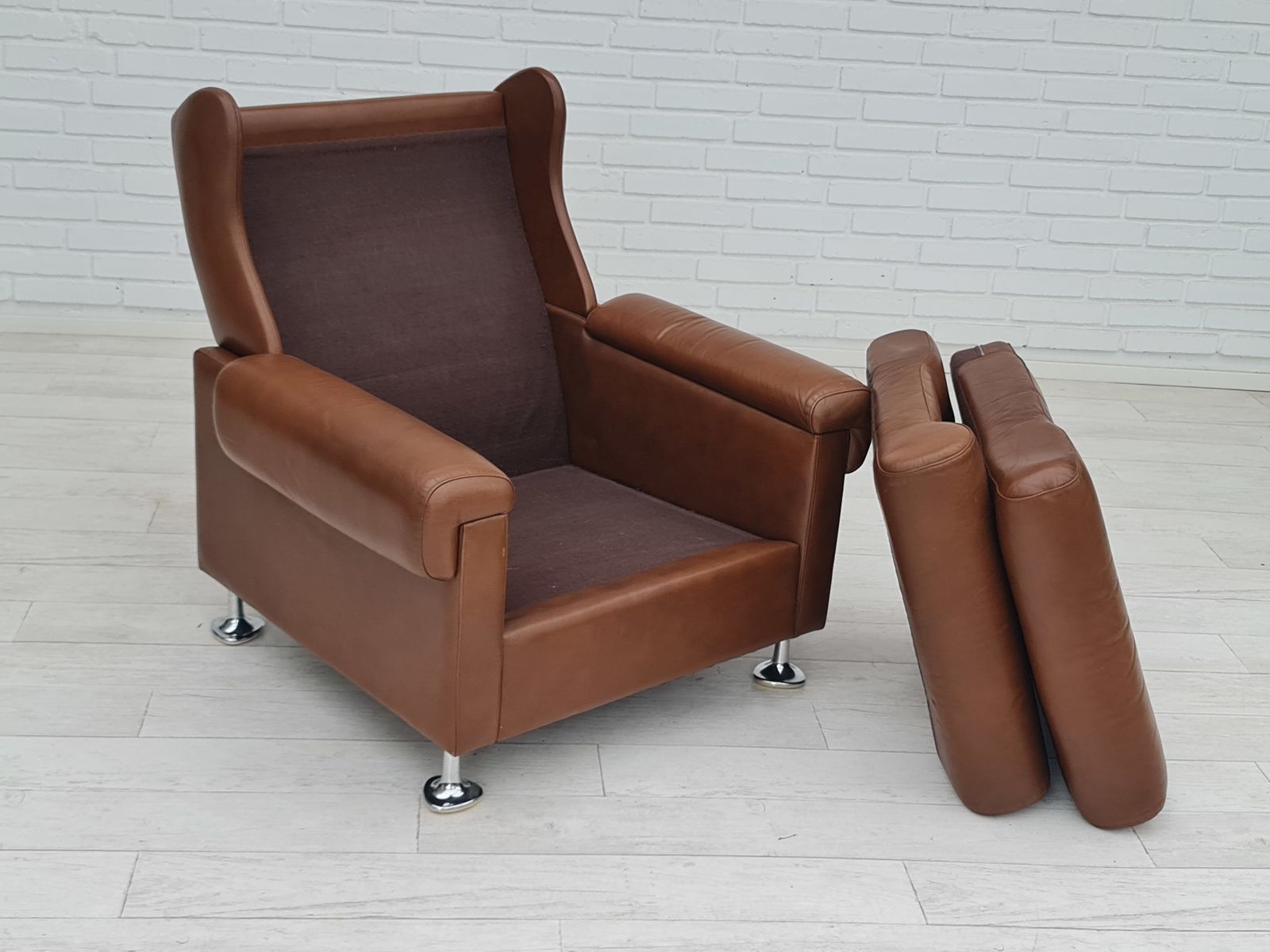 1970s, Midcentury Danish Leather Loungechair photo 850.0