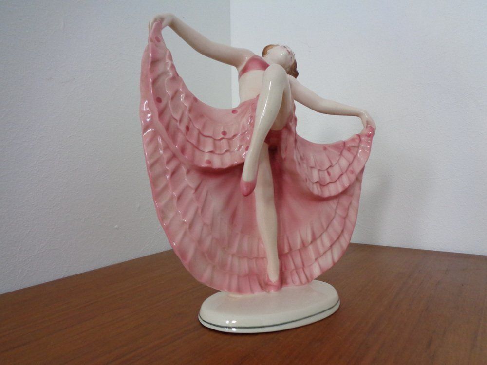 Art Deco Ceramic Dancer From Hertwig & Co Katzhütte, 1920s photo vintage
