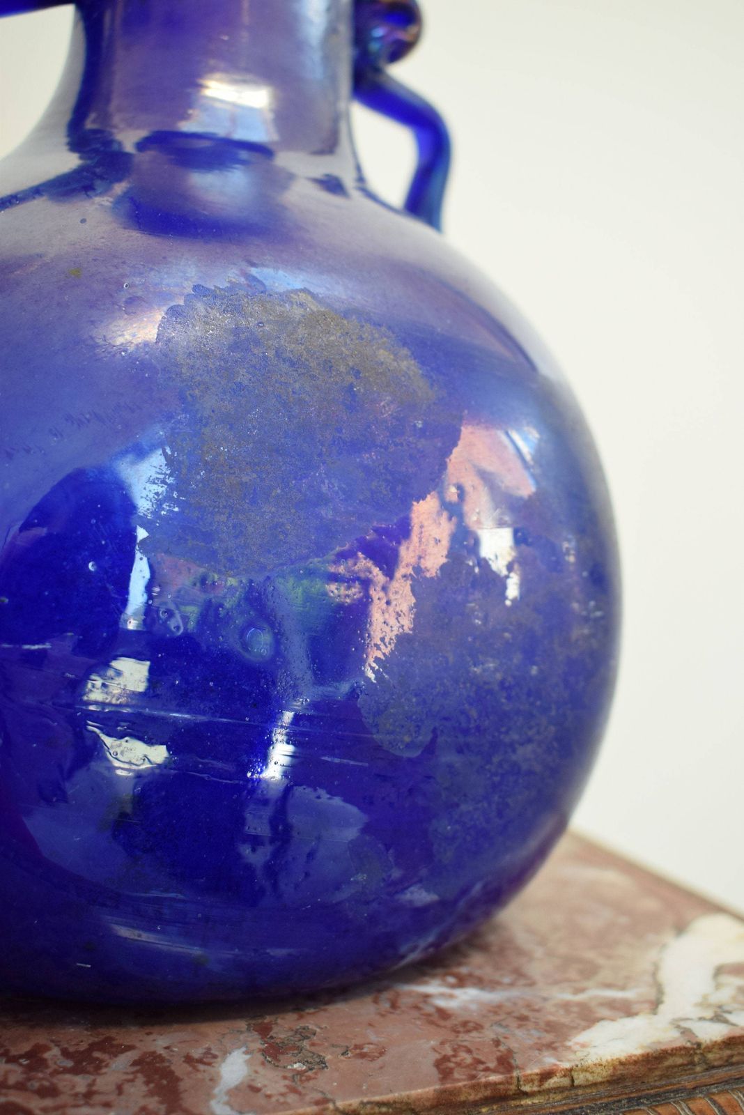 Vintage Cobalt Blue A Scavo Vase Seguso Murano photo buy
