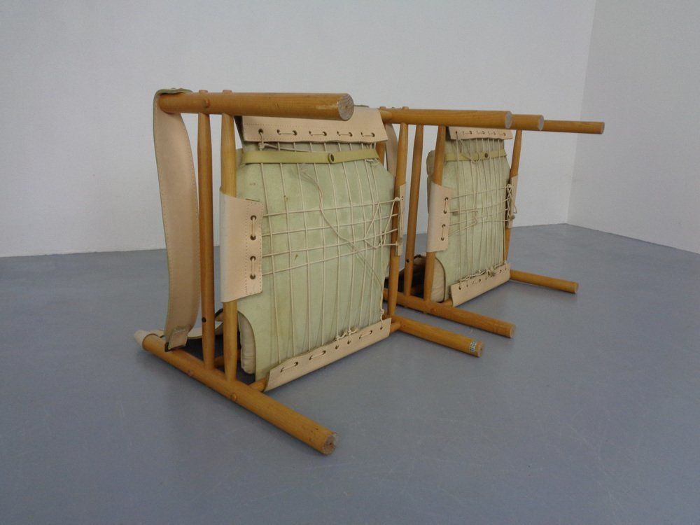 5240.0 Oak & Leather Sirocco Safari Chairs By Arne Norell, 1960s, Set Of 2 photo