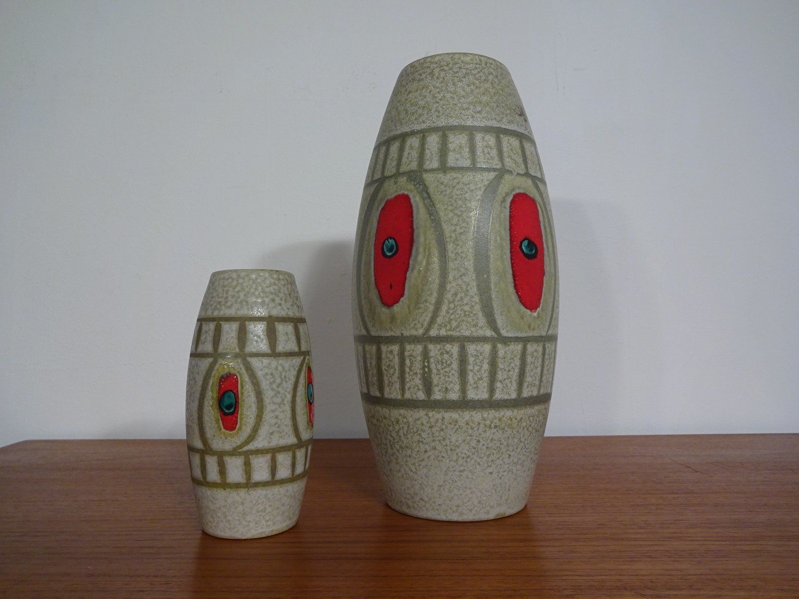 West German Ceramic Vases From Scheurich, 1960s, Set Of 2