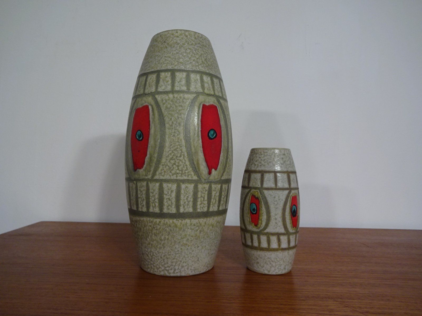 West German Ceramic Vases From Scheurich, 1960s, Set Of 2 photo buy