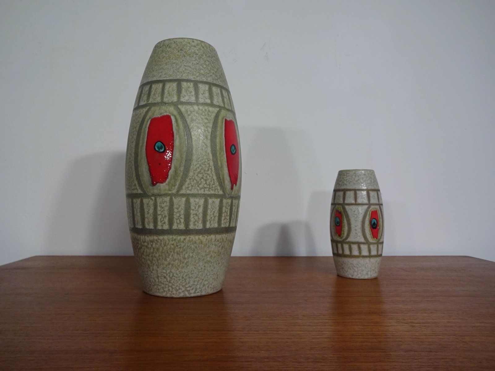 photo vinterior West German Ceramic Vases From Scheurich, 1960s, Set Of 2