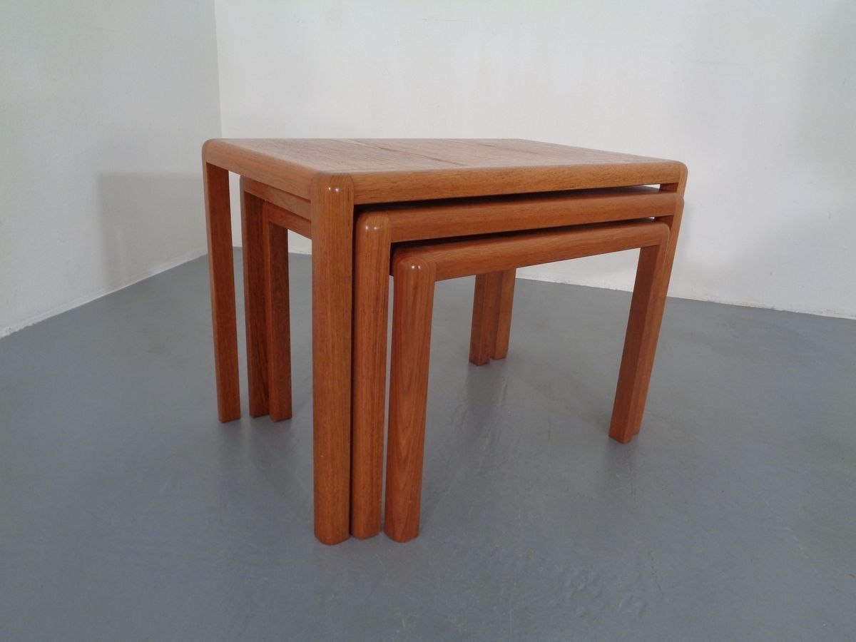 Teak Nesting Tables By Kai Kristiansen For Vildbjerg Møbelfabrik, 1960s, Set Of 3 photo 524.0