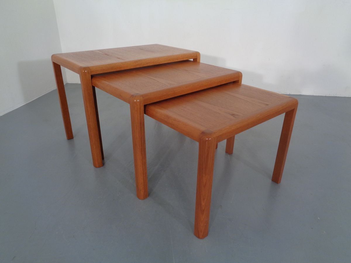 Teak Nesting Tables By Kai Kristiansen For Vildbjerg Møbelfabrik, 1960s, Set Of 3 photo buy