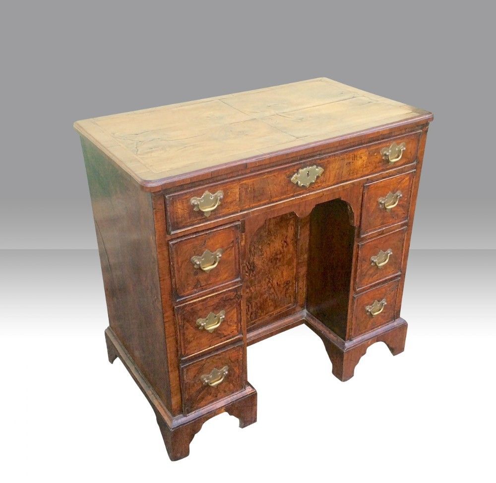 Georgian Walnut Antique Kneehole Desk Of Small Proportions. photo for sale