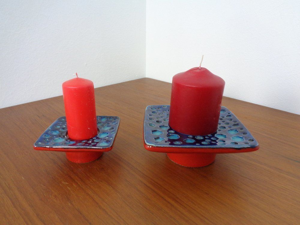 Studio Ceramic Candleholders From Dumler & Breiden, 1970s, Set Of 2 photo vinterior