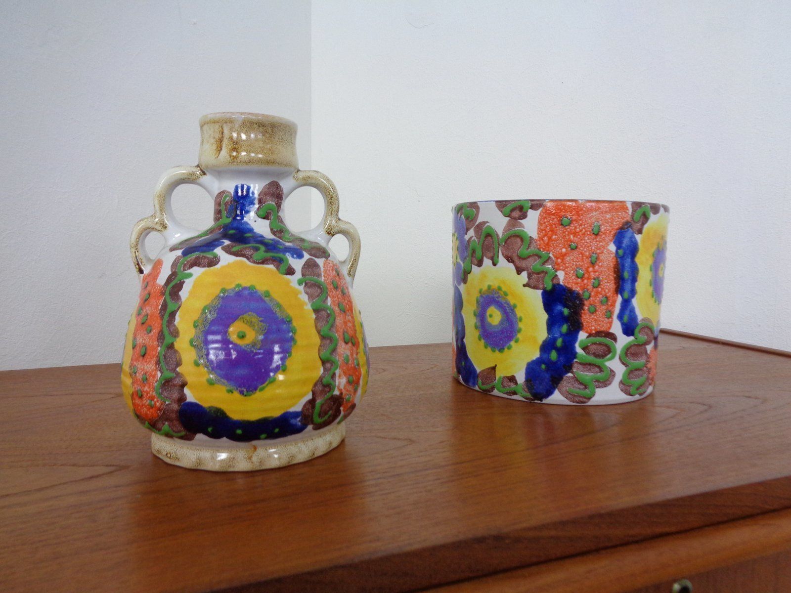 Vase And Planter In Ceramic From Marei, 1970s, Set Of 2