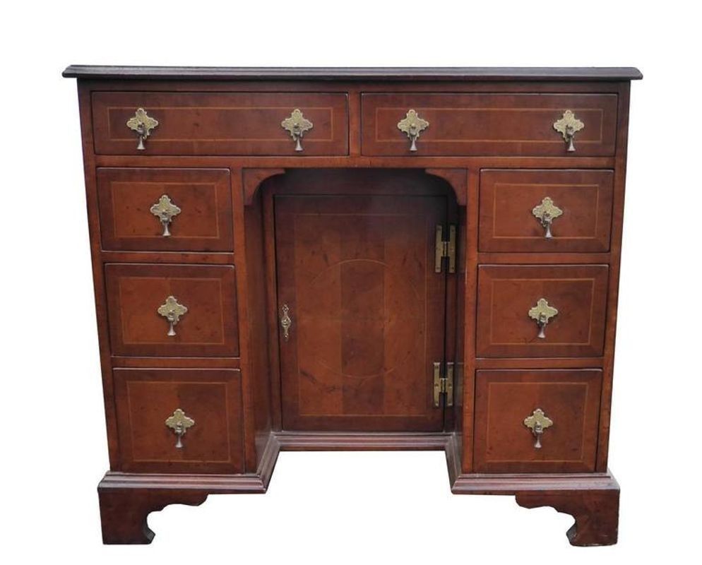 Queen Anne Style Keehole Desk, 1980s photo for sale