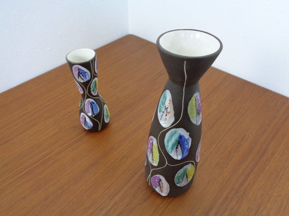 Ceramic Kongo Vases By Bodo Mans For Bay Keramik, 1960s, Set Of 2 photo Home Decor