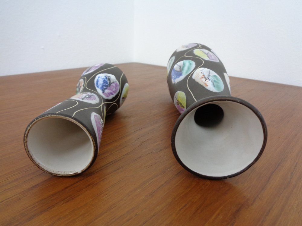 Ceramic Kongo Vases By Bodo Mans For Bay Keramik, 1960s, Set Of 2 photo vintage