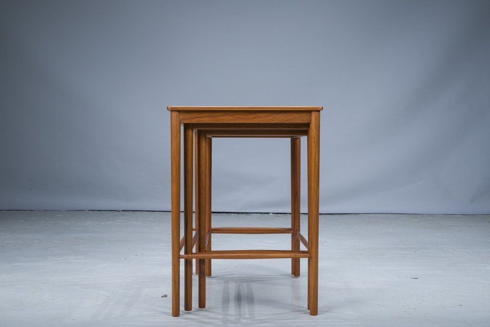 Mid Cenury Teak Nesting Tables By Kai Winding For Poul Jeppesens, 1960s, Set Of 3 photo vintage