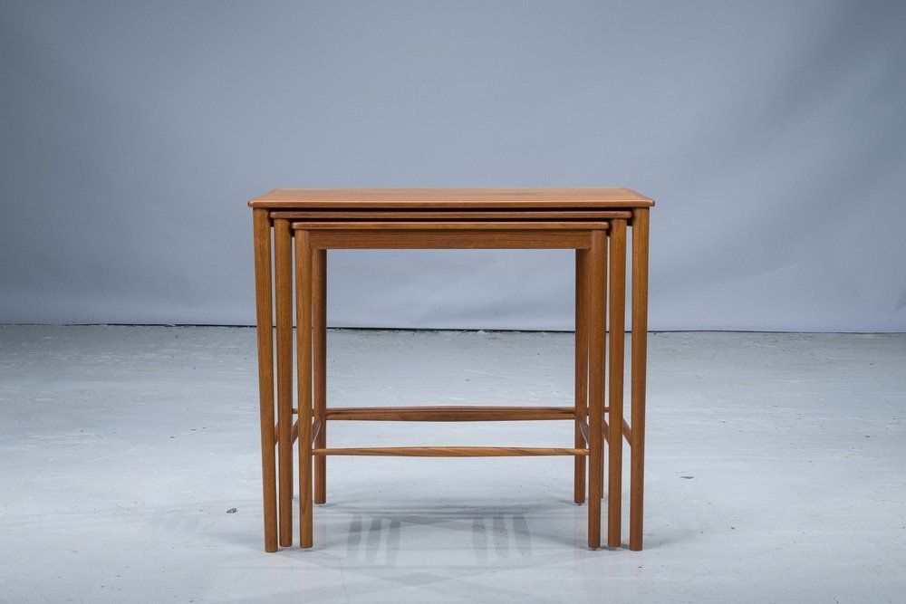photo vinterior Mid Cenury Teak Nesting Tables By Kai Winding For Poul Jeppesens, 1960s, Set Of 3