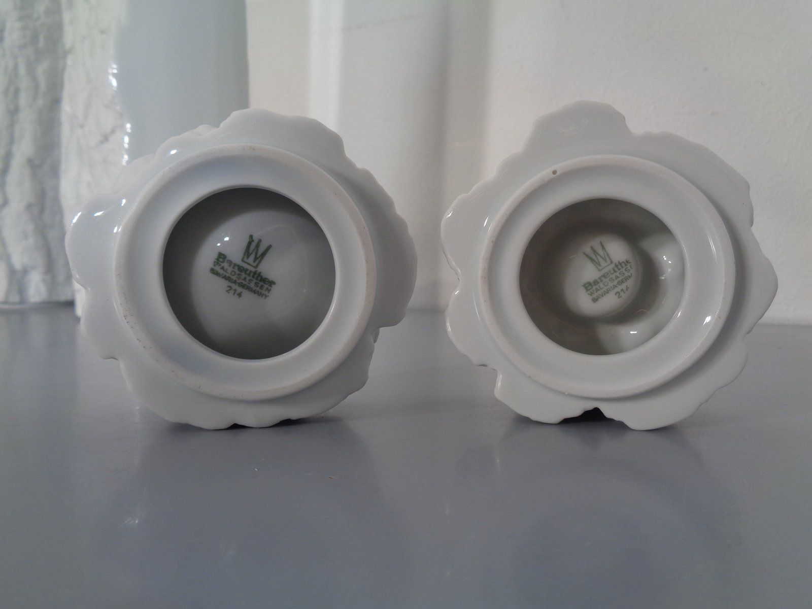 Bisque Porcelain Op Art Vases Candleholders And Ashtrays By Ernst Fenzi For Bareuther 1970s  Set Of 5 photo vinterior
