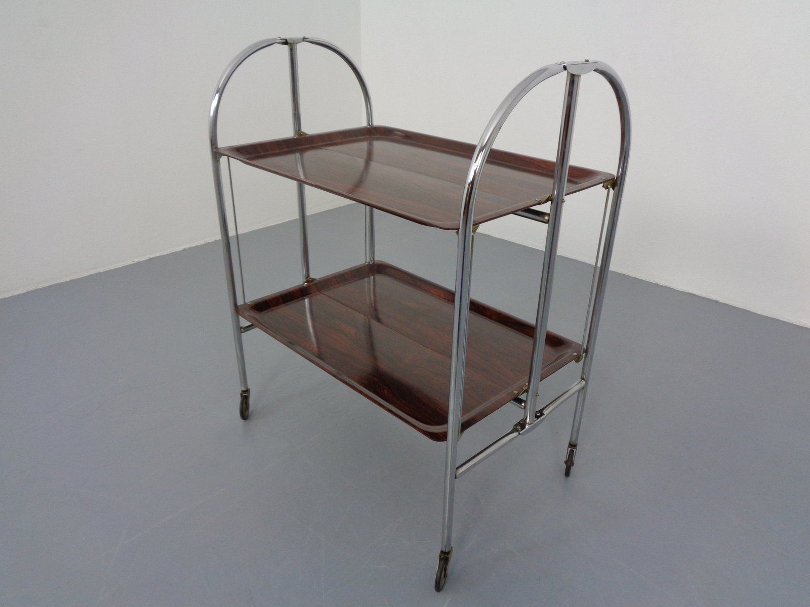 Vintage Optic Rosewood Pressalit Tea Cart 1970s photo furniture