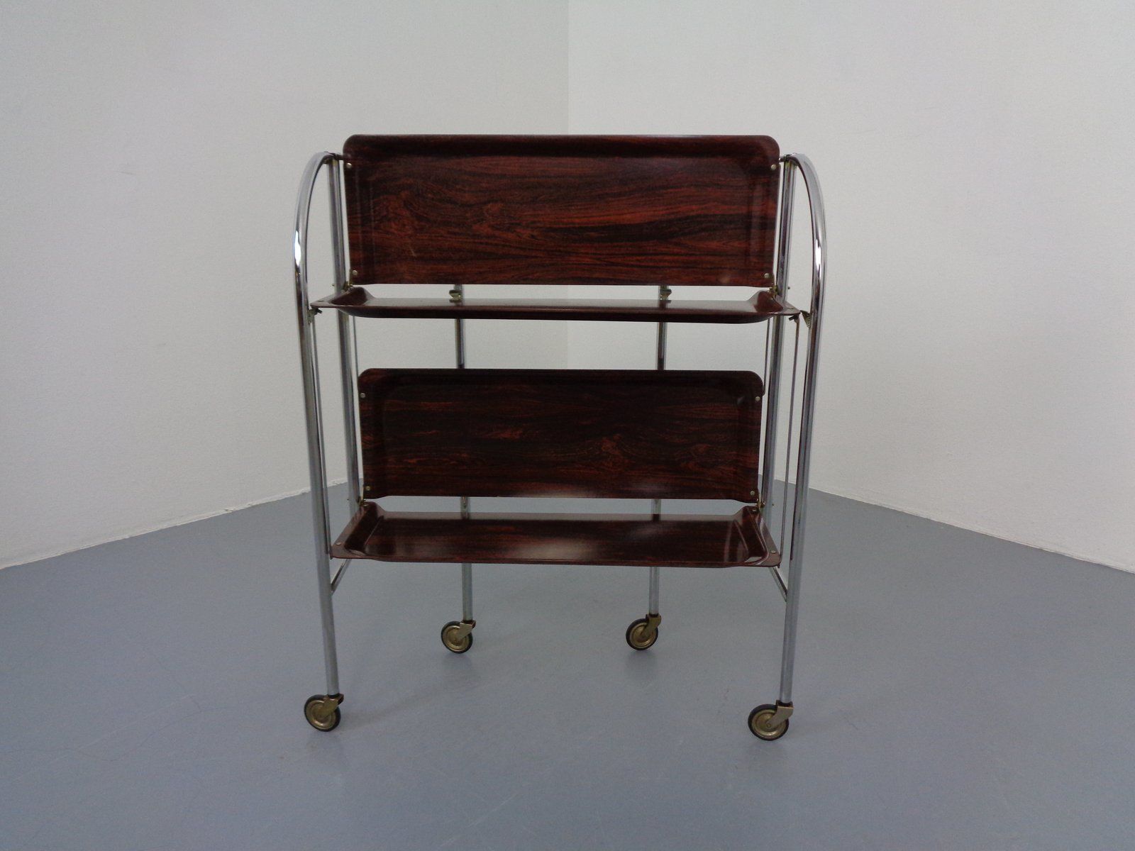 Vintage Optic Rosewood Pressalit Tea Cart 1970s photo buy