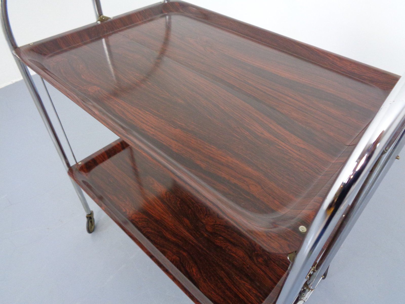 photo vinterior Vintage Optic Rosewood Pressalit Tea Cart 1970s