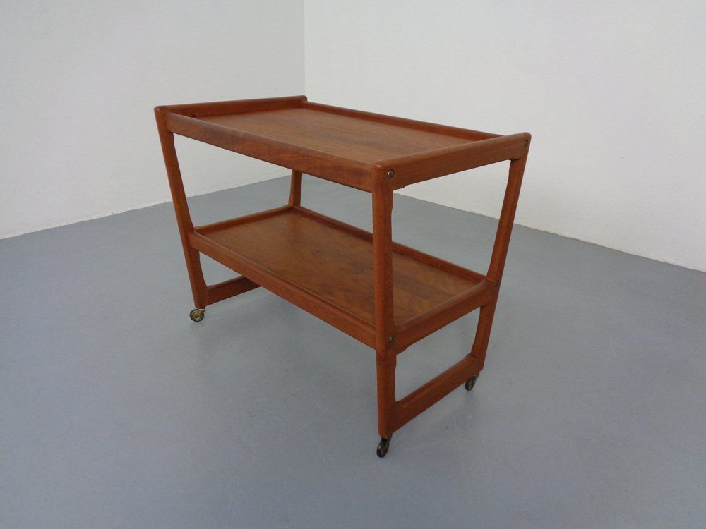 Teak Bar Cart By Holger Georg Jensen For Kubus, Denmark, 1960s photo vinterior