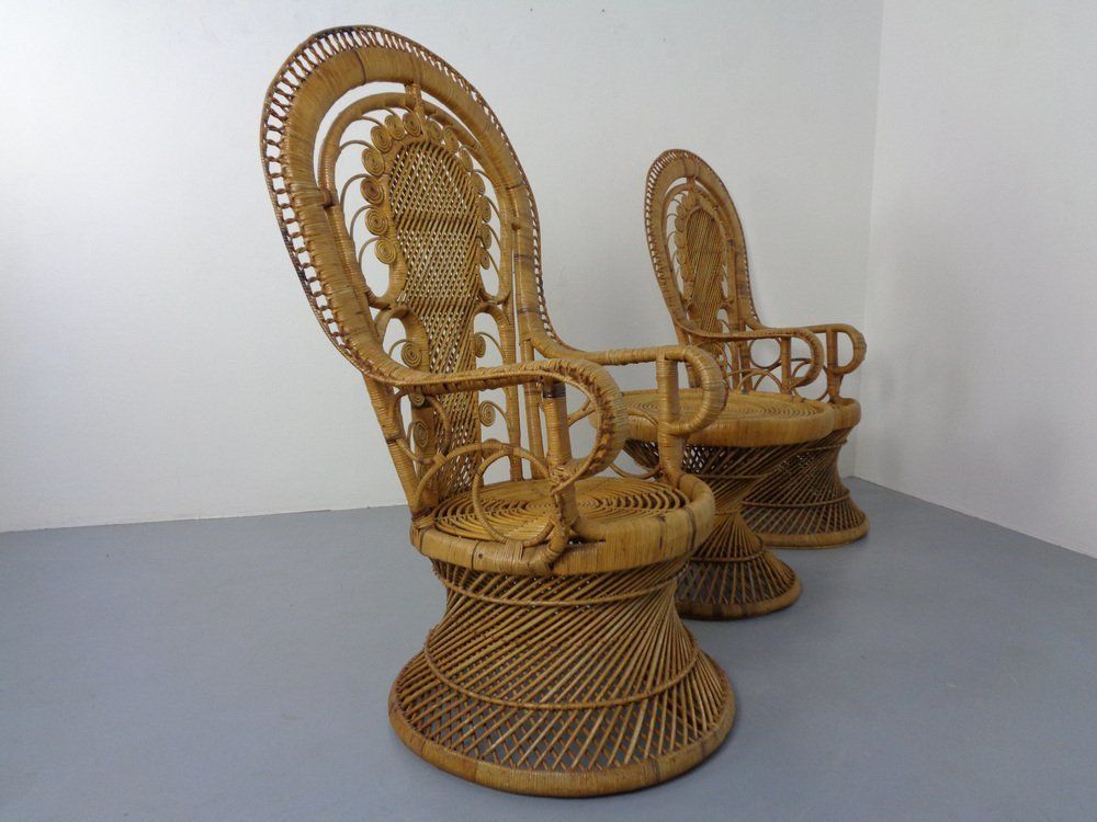 French Peacock Chairs & Table, 1960s, Set Of 3 photo buy