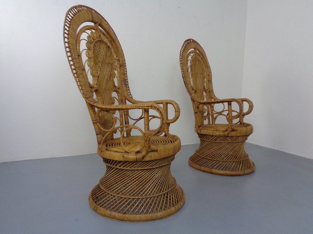 1664.0 French Peacock Chairs & Table, 1960s, Set Of 3 photo