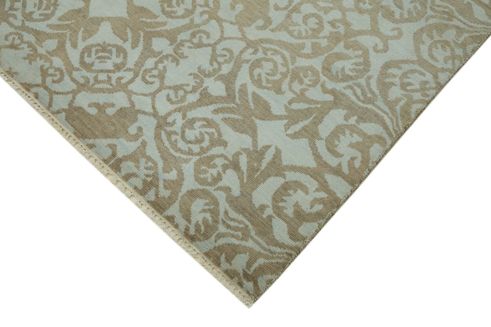 Handmade Blue Oushak Vintage Rug 310 Cm X 244 Cm photo Textiles