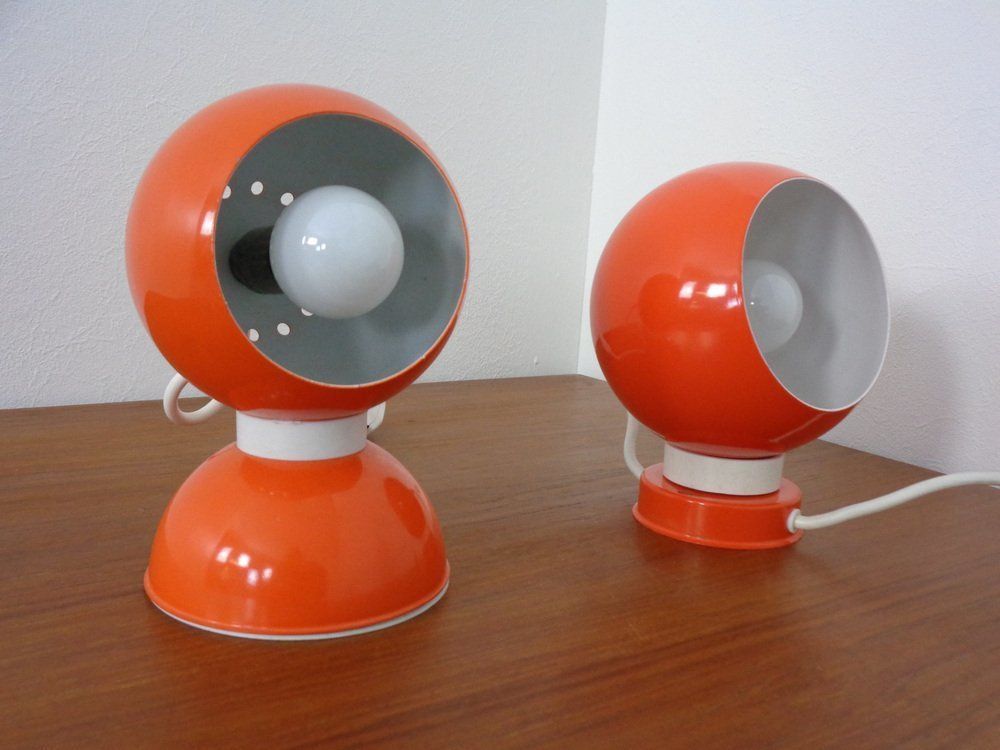 Italian Space Age Metal Internal Magnet Table Lamps By Reggiani, 1960s, Set Of 2 photo furniture