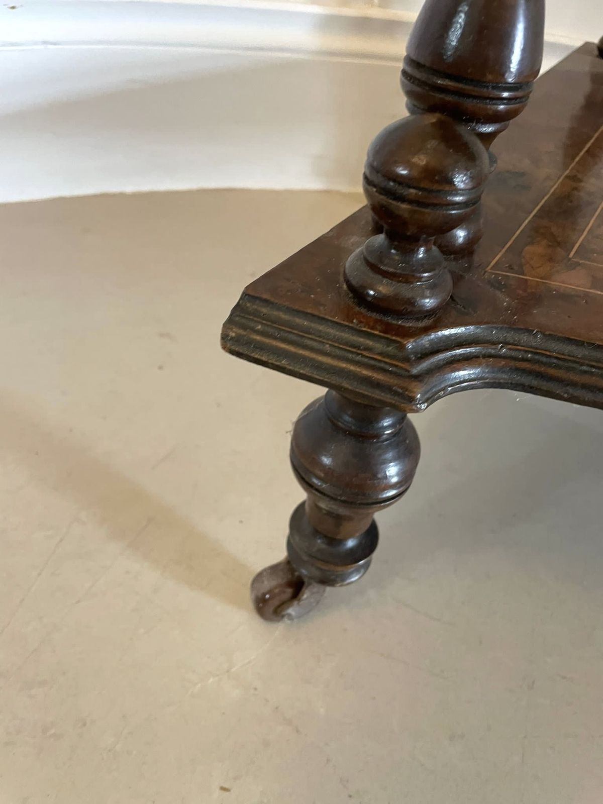 Quality Antique 19th Century Inlaid Walnut Four Tier Corner Whatnot photo Furniture