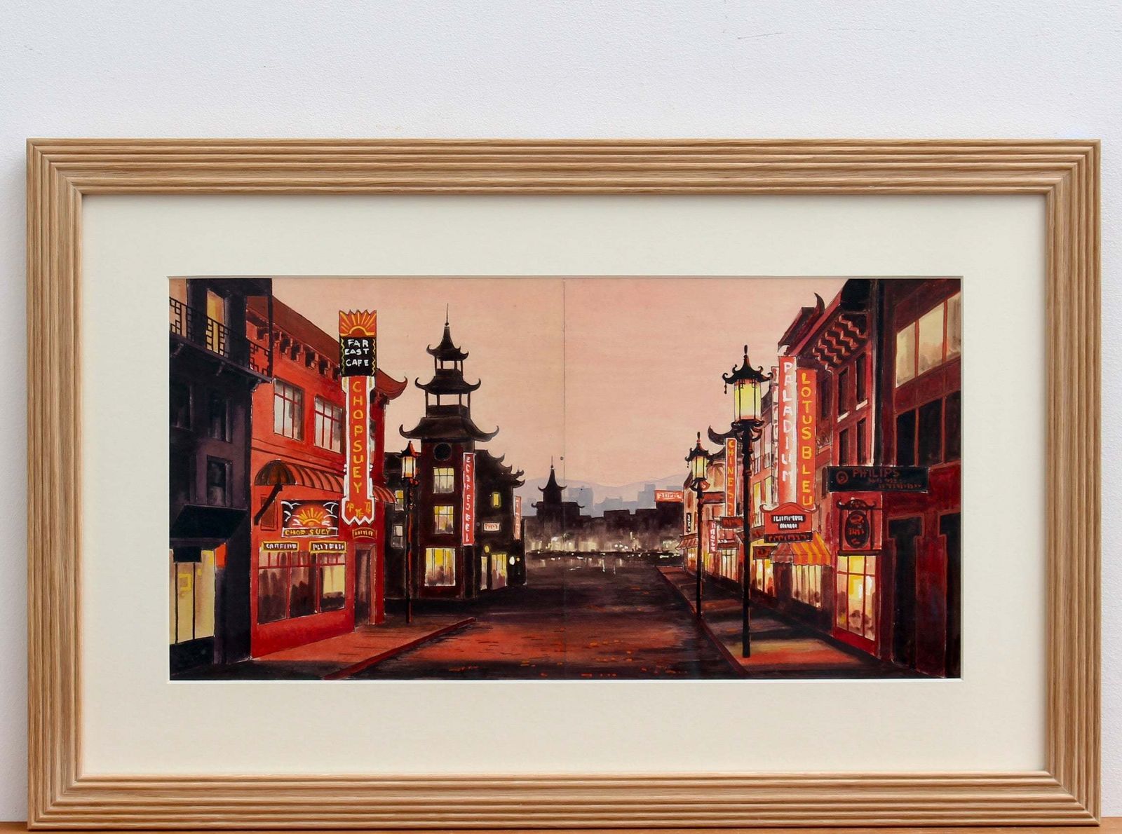 Chinatown San Francisco At Twilight, French School Circa 1950s