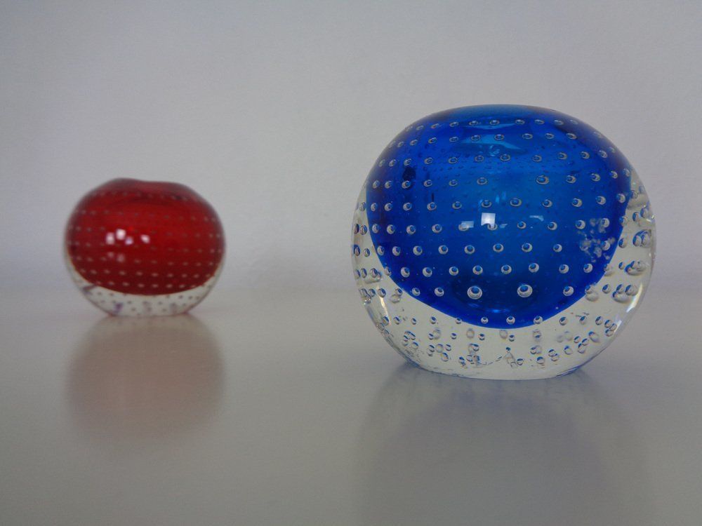 photo for sale Italian Candleholders In Murano Glass, 1950s, Set Of 3