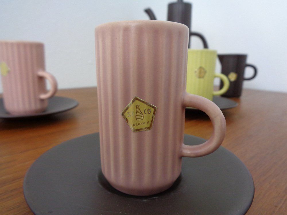 Swedish Syco Mocha Service, 1950s, Set Of 15 photo vinterior