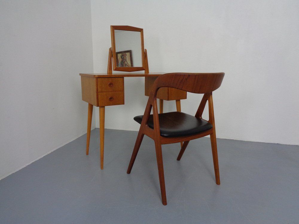 Danish Teak Dressing Table With Mirror, 1960s photo vinterior