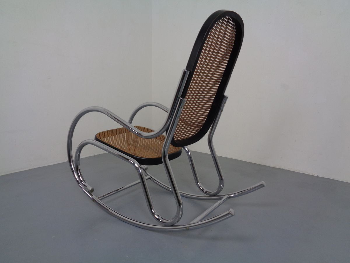 Mid Century Tubular Steel & Mesh Rocking Chair, 1960s photo buy