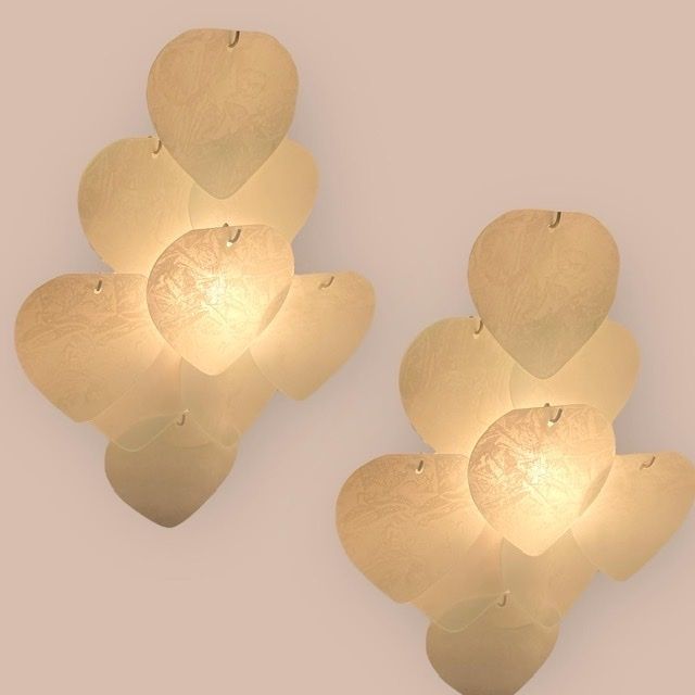 Heart Shaped Glass Sconces Set Of 2 1980’s photo furniture