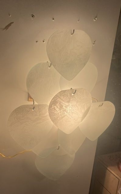 Heart Shaped Glass Sconces Set Of 2 1980’s photo buy