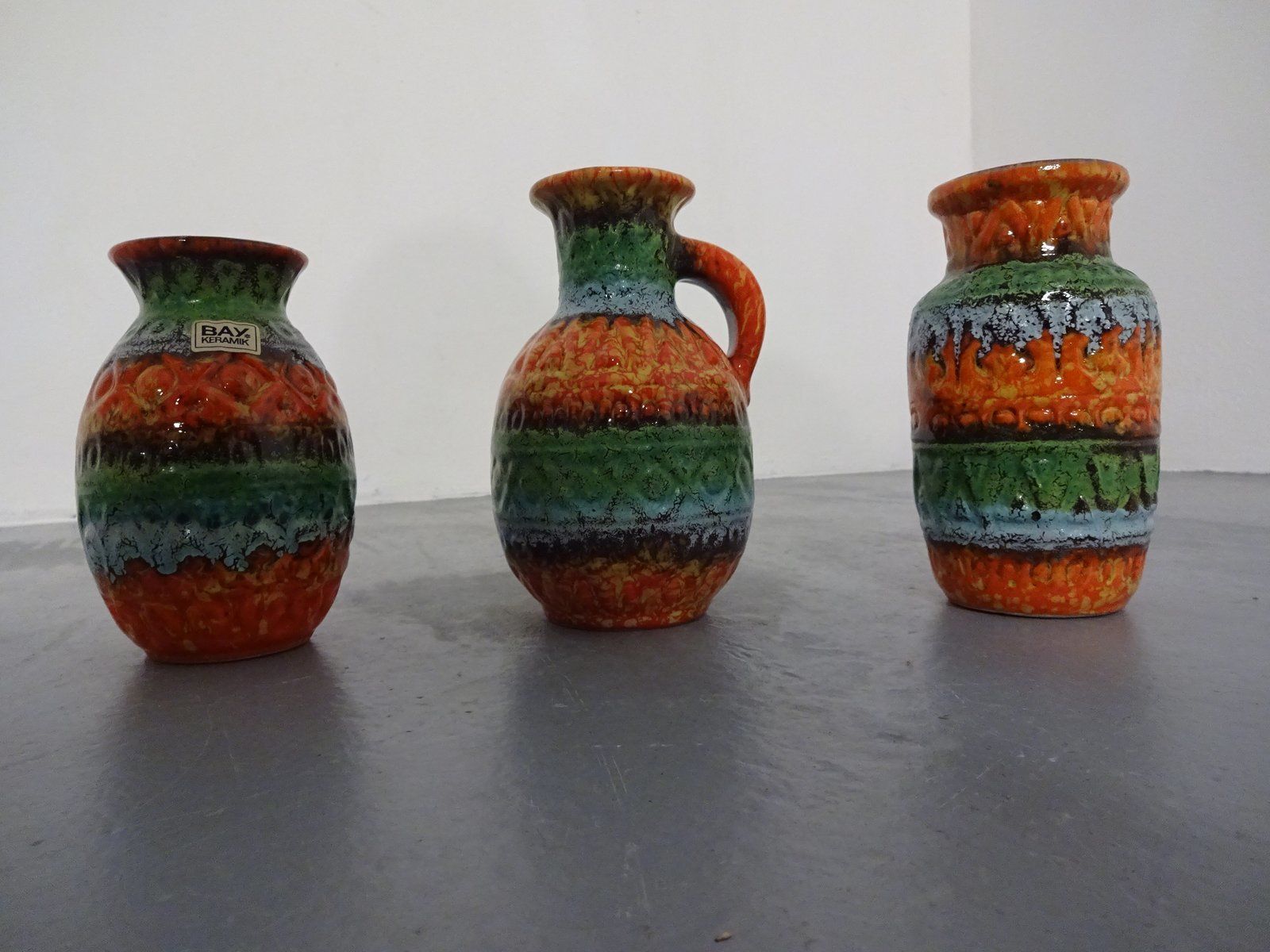 Ceramic Vases By Bodo Mans For Bay Keramik, 1960s, Set Of 3