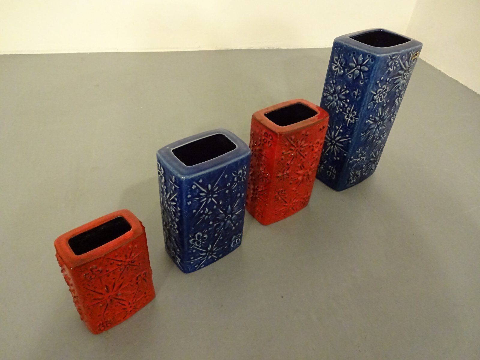 photo furniture Kosmos Ceramic Vases From Scheurich, 1960s, Set Of 4