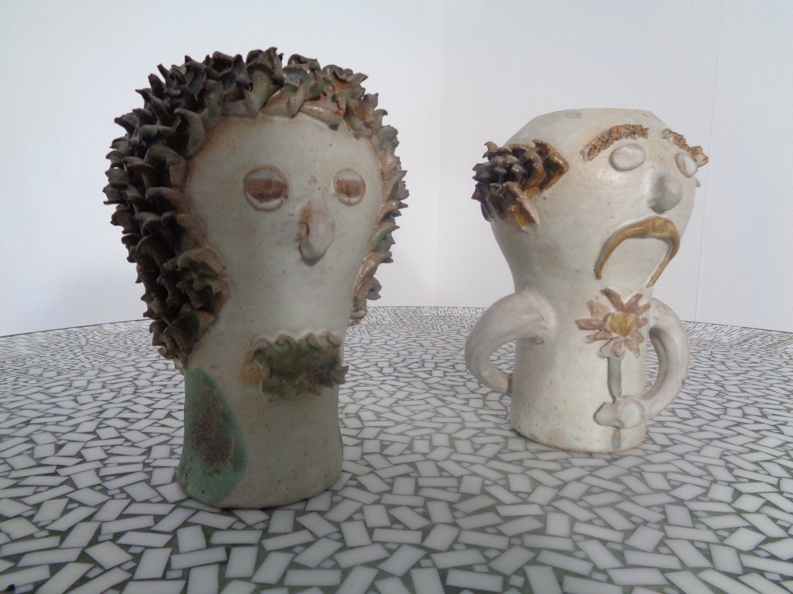 Danish Studio Ceramic Woman And Man Vases  1960s  Set Of 2 photo for sale