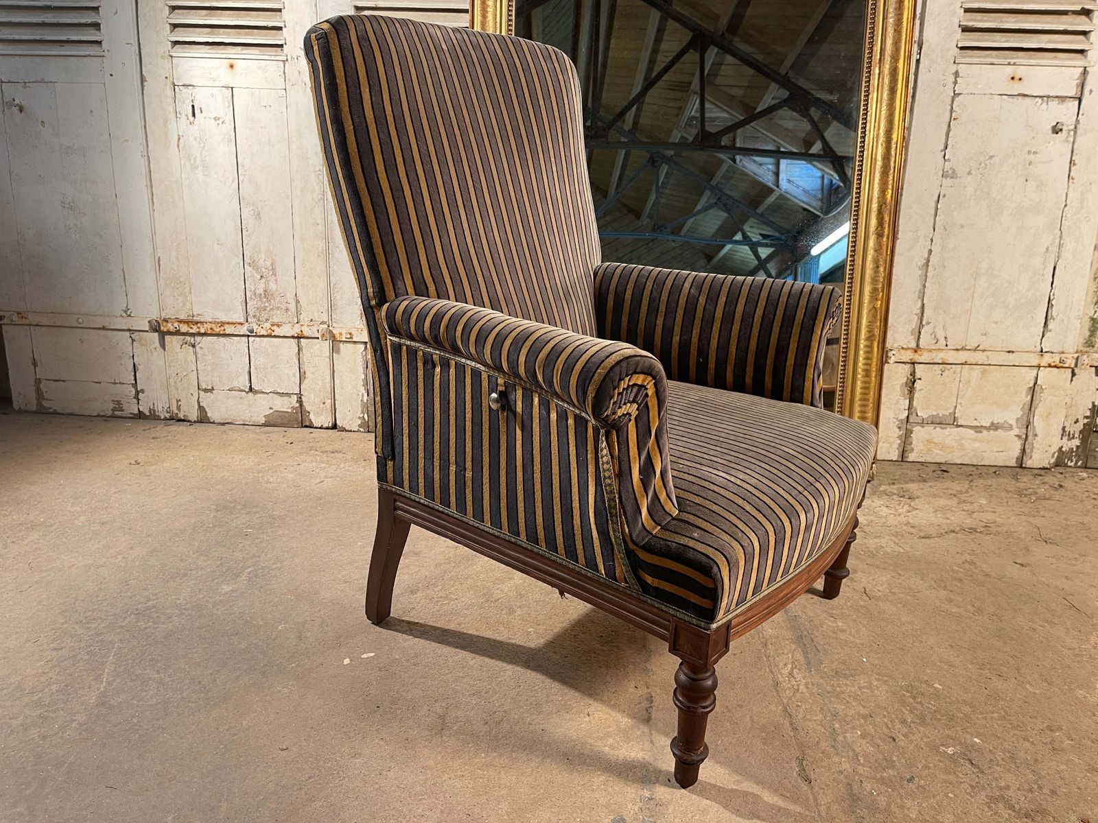 Rare Antique French Napoleon III Recliner Armchair