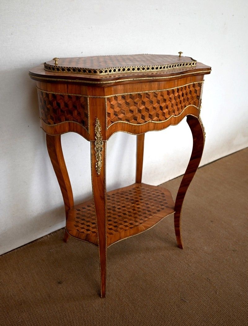 Planter In Marquetry, Louis XV Style, Napoleon III Period   Mid 19th Century photo for sale