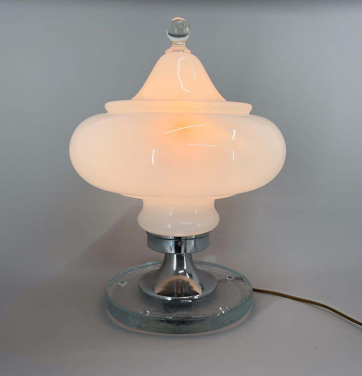 Rare Italian Murano Glass Table Lamp By Carlo Nason For Mazzega 1970's photo furniture